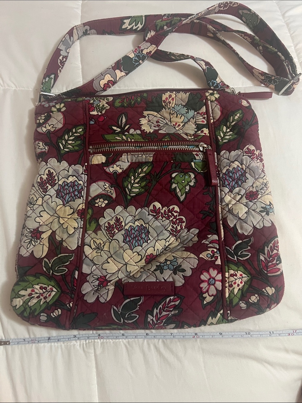 Vera Bradley Quilted Floral Crossbody in Burgundy Floral